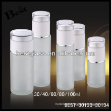 100ml frosted glass cosmetic bottle supplier, cosmetic glass bottle, skin care glass lotion bottle